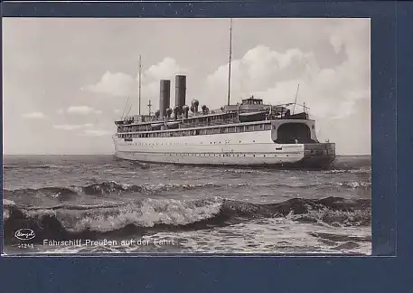 AK Fährschiff Preußen auf der Fahrt 1920