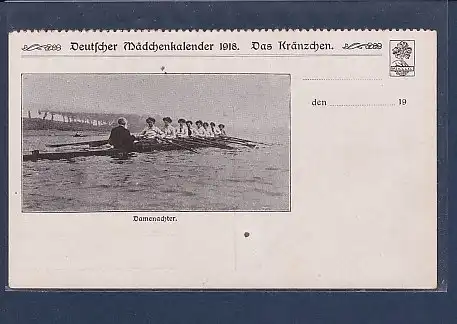 AK Deutscher Mädchenkalender 1918 Das Kränzchen Damenachter
