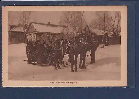 AK Russisches Schlittengespann 1930