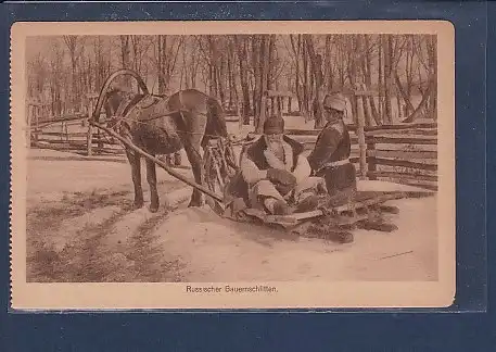 AK Russischer Bauernschlitten 1930
