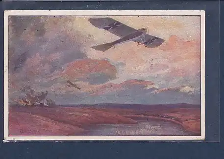 AK Militärtaube auf Erkundungsflug bei den Masuriischen Seen 1915