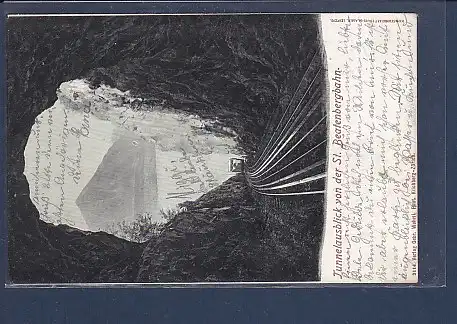 AK Tunnelausblick von der St. Beatenbergbahn 1904