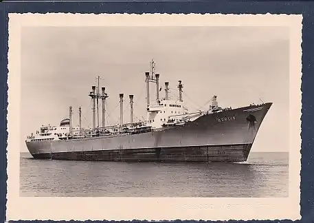 AK Motorfrachtschiff Berlin 10000 tdw Ostseebad Warnemünde 1960
