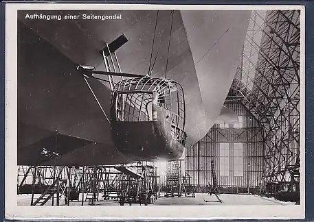 AK Aufhängung einer Seitengondel Aufnahme des Luftschiffbau Zeppelin 1930
