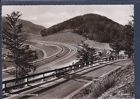 AK Autobahn Frankfurt - Nürnberg im Spessart 1960