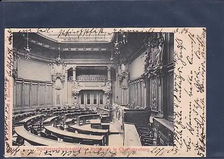 AK Stadtverordnetensaal des Rathauses in Charlottenburg 1905