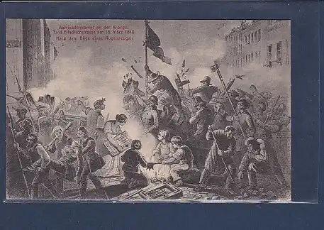 AK Barrikadenkampf an der Kronen und Friedrichstrasse 1920