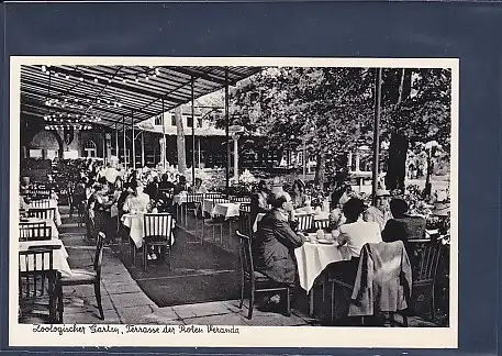 AK Zoologischer Garten, Terrasse der Roten Veranda 1950