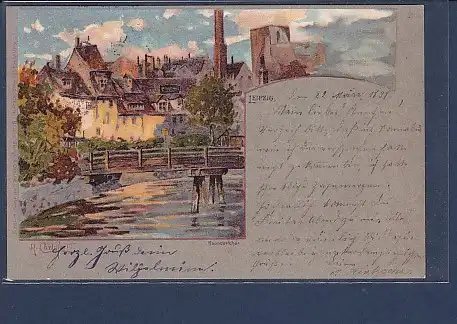 Litho AK Leipzig Naundörfchen 1898