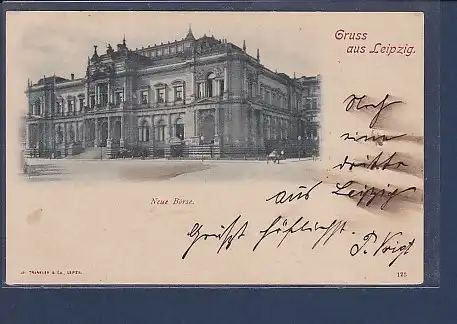 AK Gruss aus Leipzig Neue Börse 1899