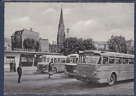 AK Schwerin - Bus Bahnhof 1961