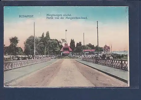 AK Budapest Partie von der Margarethen Insel 1920