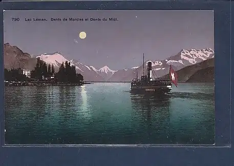 AK Lac Leman Dents de Morcies et Dents du Midi 1920