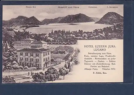 AK Hotel Luzern Jura Lugano 1930