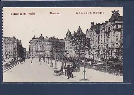 AK Budapest Teil des Freiheits Platzes 1920