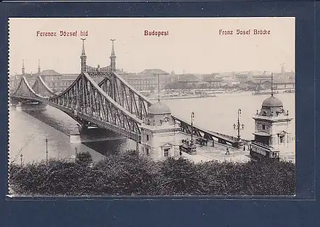 AK Budapest Franz Josef Brücke 1920