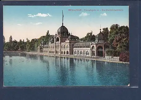 AK Budapest Stadtwäldchenteich 1920