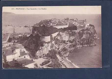 AK Monaco - Vue Generale - Le Rocher 1930