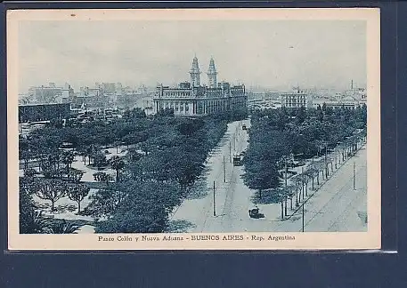 AK Paseo Colon y Nueva Aduana - Buenos Aires - Rep. Argentina 1940