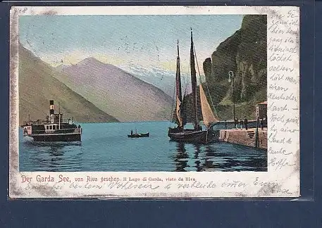 AK Der Garda See, von Riva gesehen 1920