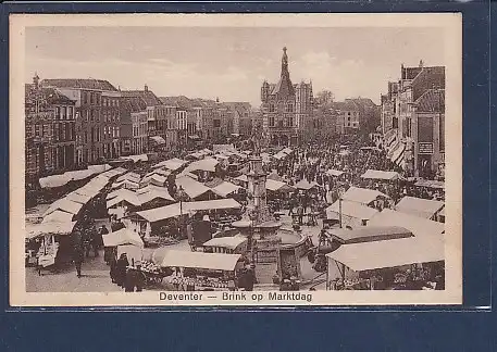 AK Deventer - Brink op Marktdag 1933