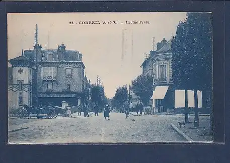 AK Corbeil - La Rue Ferey 1937