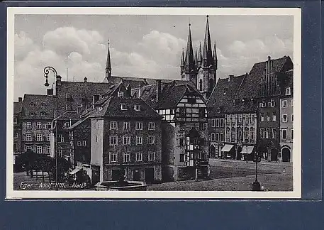 AK Eger - Adolf Hitler Platz 1940
