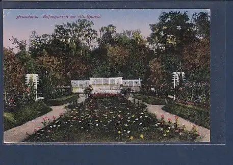 AK Graudenz Rosengarten im Stadtpark 1920