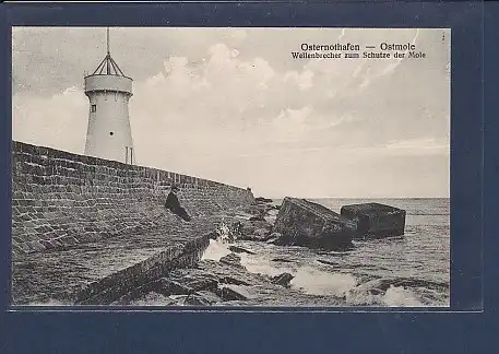 AK Osternothafen - Ostmole Wellenbrecher zum Schutze der Mole 1920