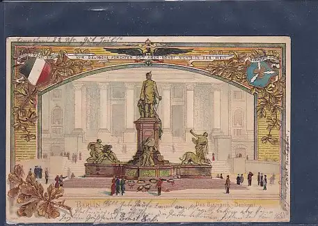 Präge AK Berlin Das Bismarck Denkmal 1901