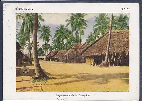 AK Deutsche Kolonien Ostafrika Eingeborenenstraße in Daressalam 1938