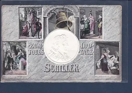 Präge AK zum 100. Todestage Schiller 1905