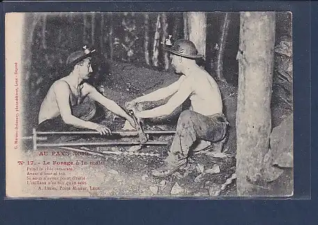 AK Au Pays Noir Le Forage a la main 1917