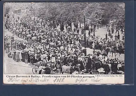 AK Circus Barnum & Bailey. Prunkwagen von 40 Pferde gezogen 1900
