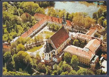 AK Neuzelle - Luftbild der ehem. Klosteranlage mit Stiftskirche von Nordosten 1990
