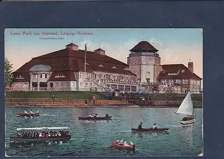 AK Luna Park am Auensee, Leipzig Wahren Hauptrestaurant 1910