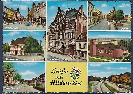 AK Grüße aus Hilden / Rhld. 7.Ansichten 1970