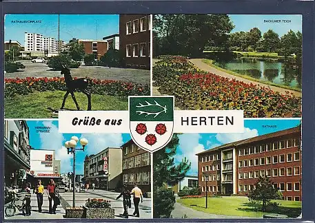 AK Grüße aus Herten 4. Ansichten Hermann Strasse 1978