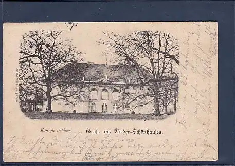 AK Gruss aus Nieder Schönhausen Königl. Schloss 1898