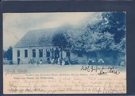 AK Gruss aus Summt bei Mühlenbeck Gasthof zum deutschen Hause 1900