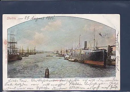 AK Stettin  Freihafen 1901