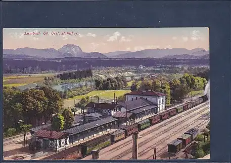 AK Lambach Ob. Oest. Bahnhof 1915