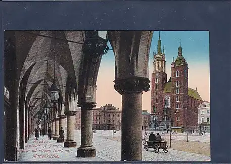 AK Krakow Kosciot N. Panny Maryi od stony Sukiennic - Marienkirche 1915