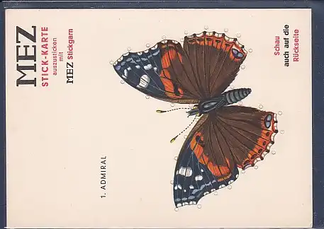 MEZ Stick-Karte auszusticken mit MEZ Stickgarn 1.Admiral Schmetterling