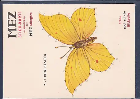 2. Zitronenfalter MEZ Stick-Karte auszusticken mit MEZ Stickgarn