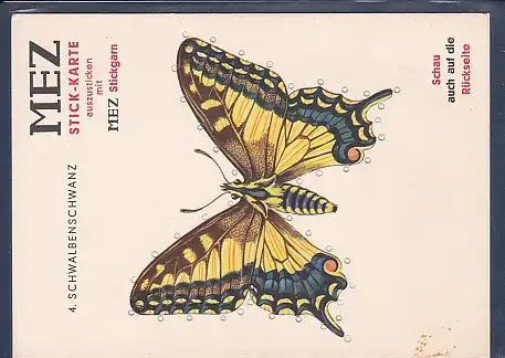 4. Schwalbenschwanz  MEZ Stick-Karte auszusticken mit MEZ Stickgarn