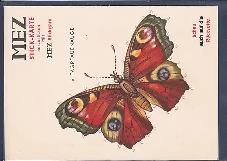 6. Tagpfauenauge MEZ Stick-Karte auszusticken mit MEZ Stickgarn