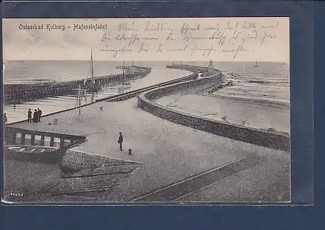 AK Ostseebad Kolberg - Hafeneinfahrt 1924
