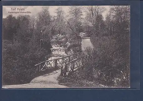 AK Bad Polzin Kuranlagen Wasserfälle 1930