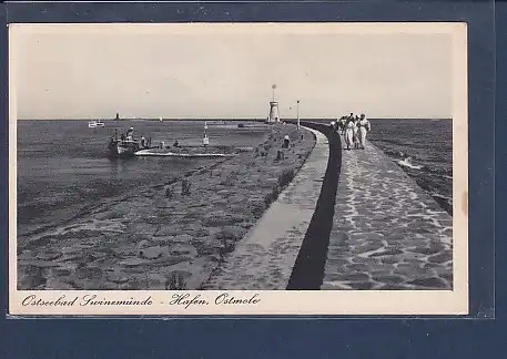 AK Ostseebad Swinemünde - Hafen Ostmole 1930